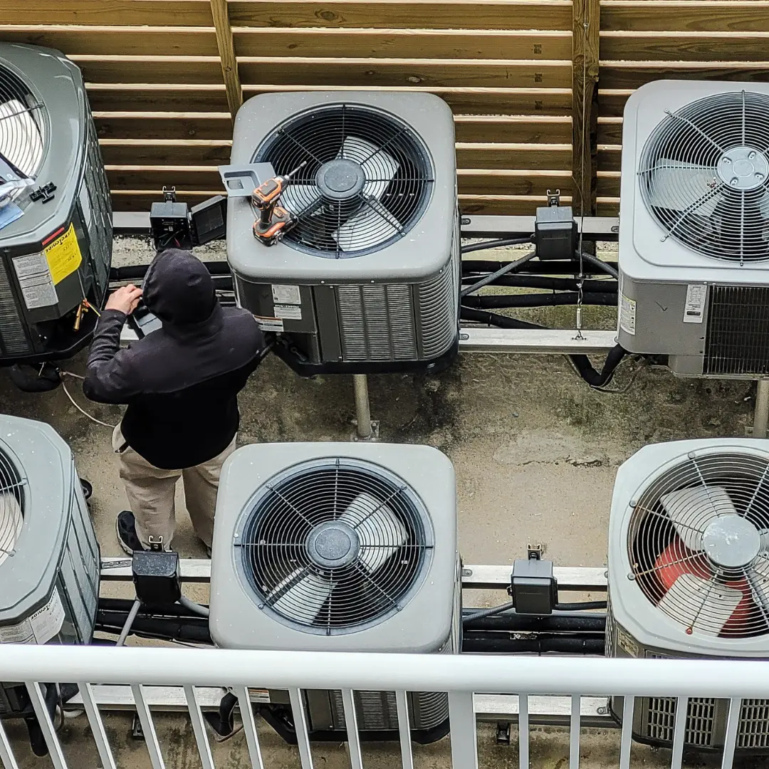 Vista aérea de sistemas de climatización